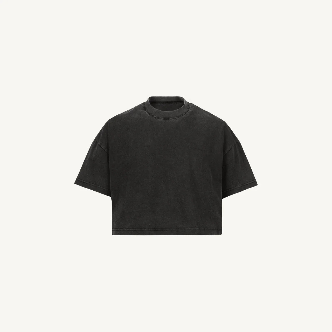 Black Cropped Oversized Tee