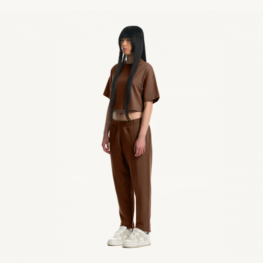 Vintage Brown Cropped Oversized Tee