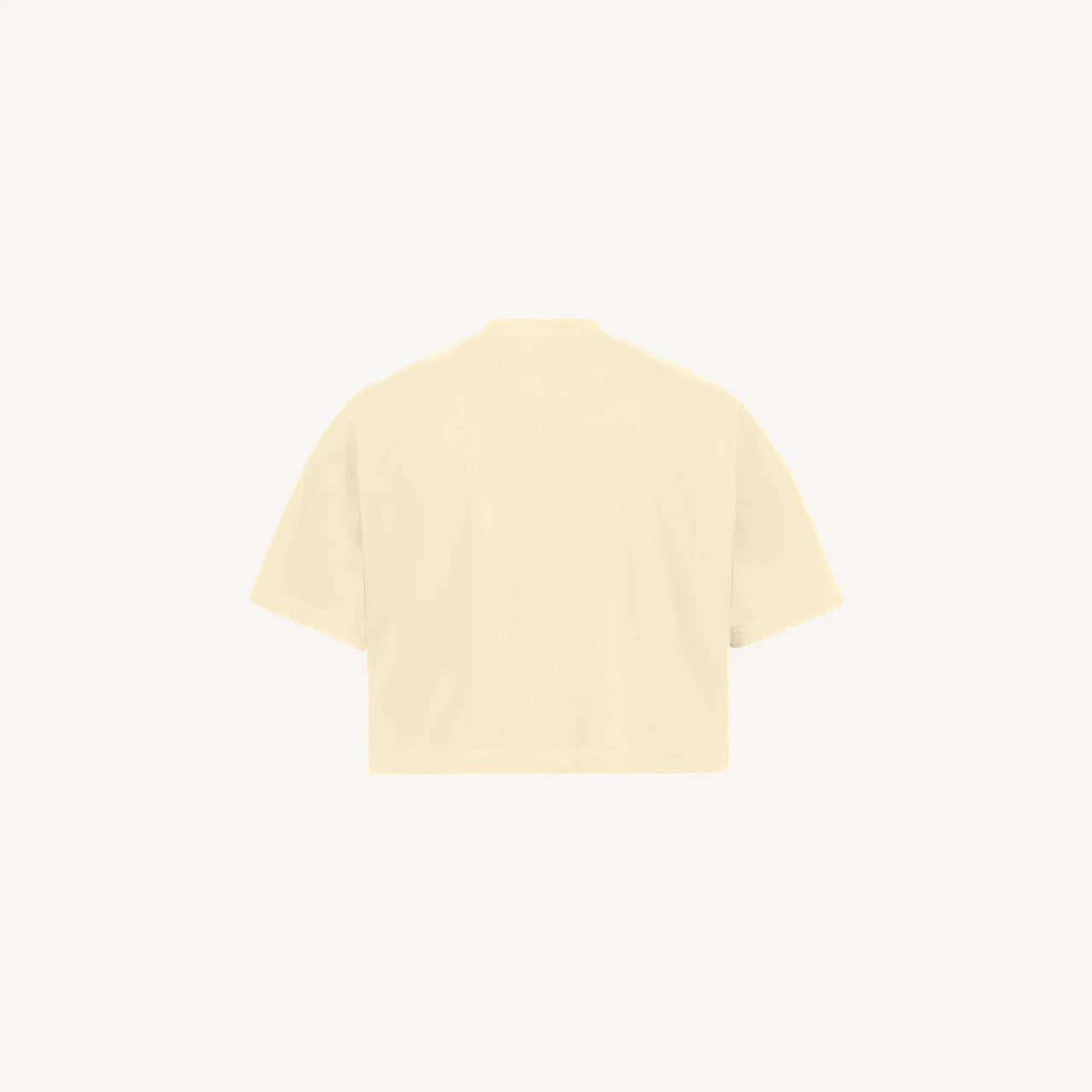 Cream Cropped Oversized Tee